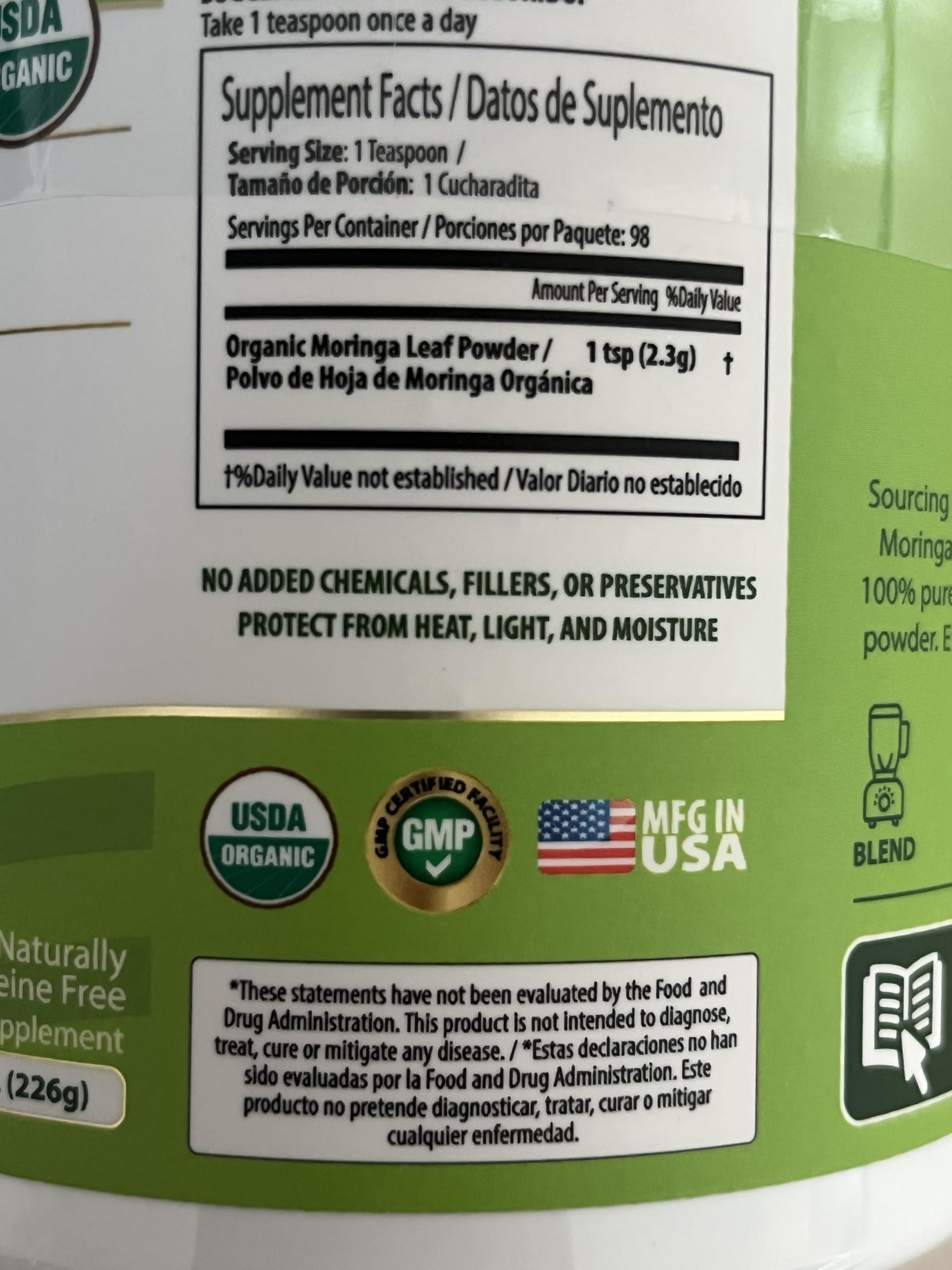 PURA VIDA MORINGA Organic Moringa Powder, Premium 100% Leaf Powder Single Origin - USDA Organic Moringa Oleifera Leaf, Perfect for Smoothies & Recipes, 8 oz — Amazon image 12