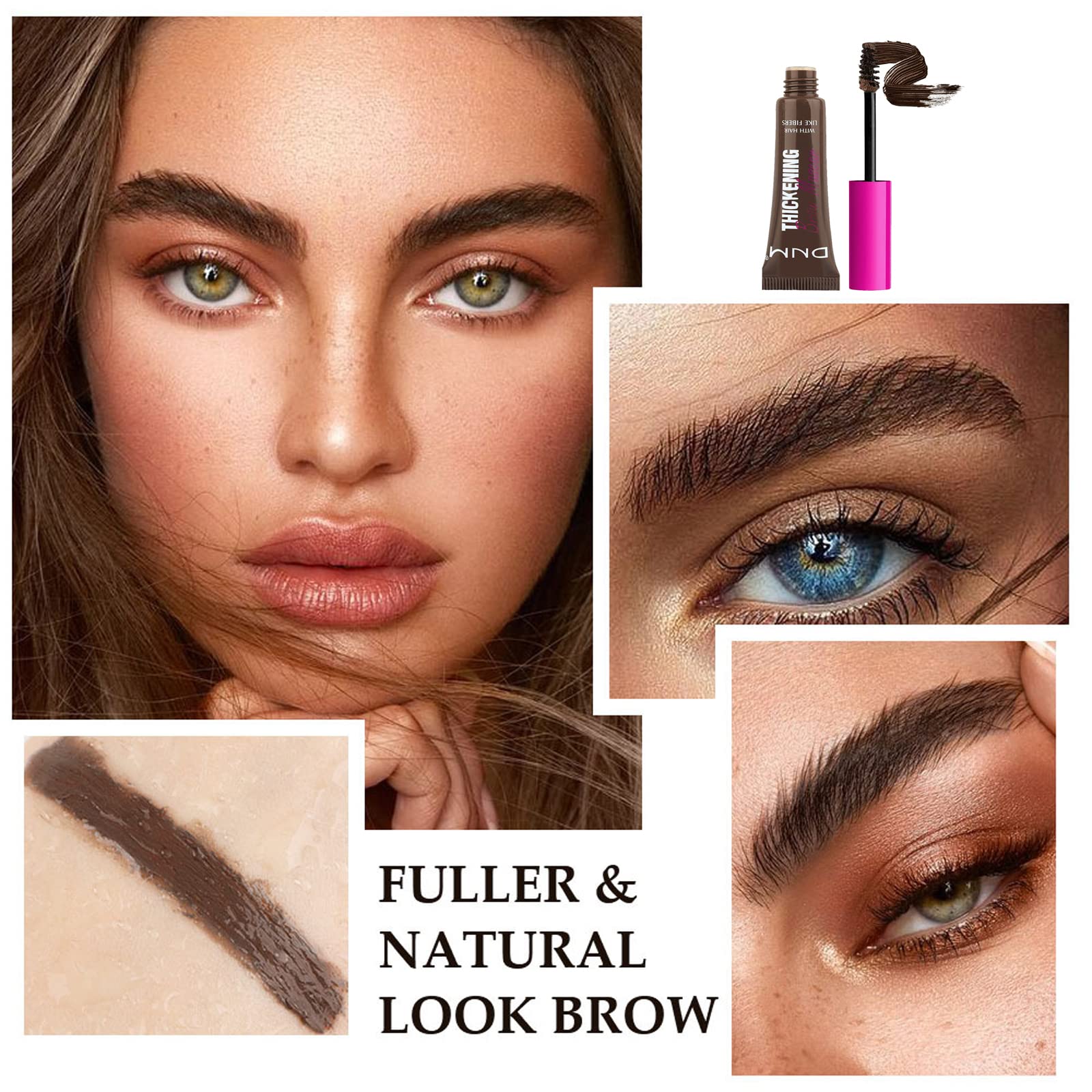 Waterproof Brow Gel, Thickening Eyebrow Mascara Sweatproof Long Lasting, Creates Full Voluminous-Looking Eyebrow Color - Image 2
