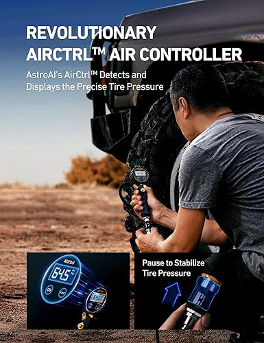 Miniatura 2 de AstroAI Compresor de aire todoterreno T6, bomba de aire portátil de 12 V con 7.06 CFM, AirCtrl, conector rápido  NPT, inflador de neumáticos de