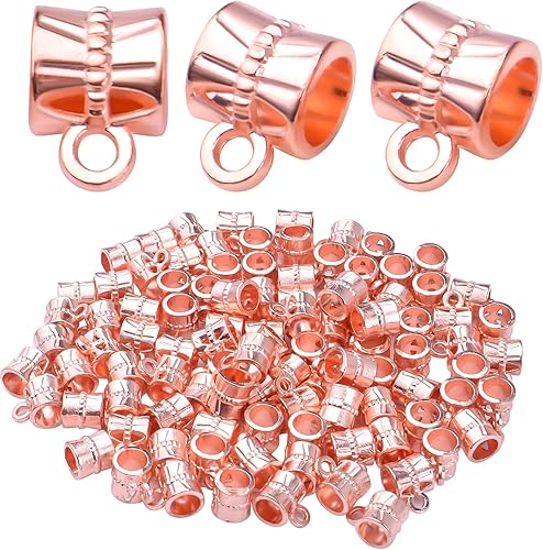 Miniatura 8 de Aylifu 100 cuentas de balas, tubo tibetano de gran agujero, cuentas espaciadoras sueltas, conector para colgar cuentas europeas, pulseras y joyas,