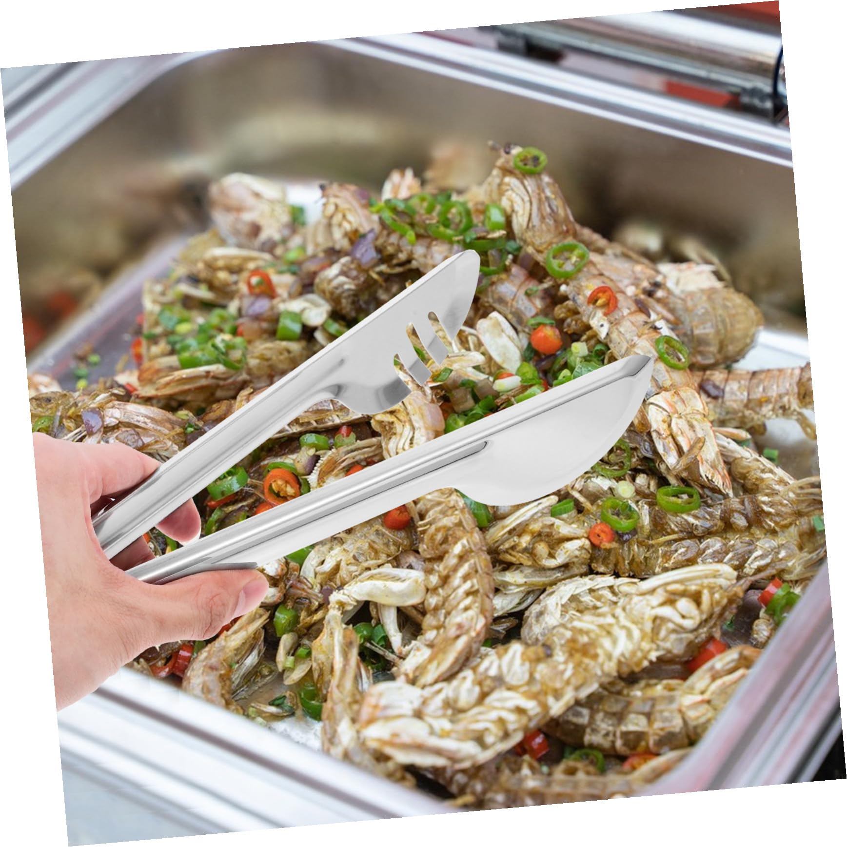 Alipis 18piezas Cubiertos Para Servir De Acero Inoxidable Cucharas Para Ensalada Pinzas Para Buffet y Espumadera Ranurada Para Catering Restaurantes Bodas Cenas y Eventos