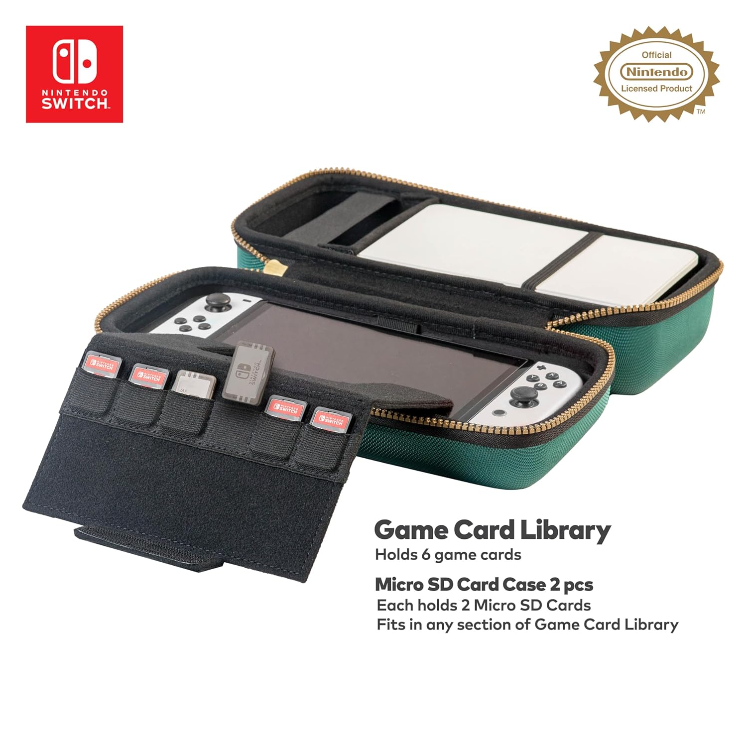 R.D.S. INDUSTRIES, INC. – Game Traveler Deluxe Licensed System Case Designed for Nintendo Switch or OLED, Legend of Zelda Tears of the Kingdom, Green Medium (NNS4000G) - Image 8