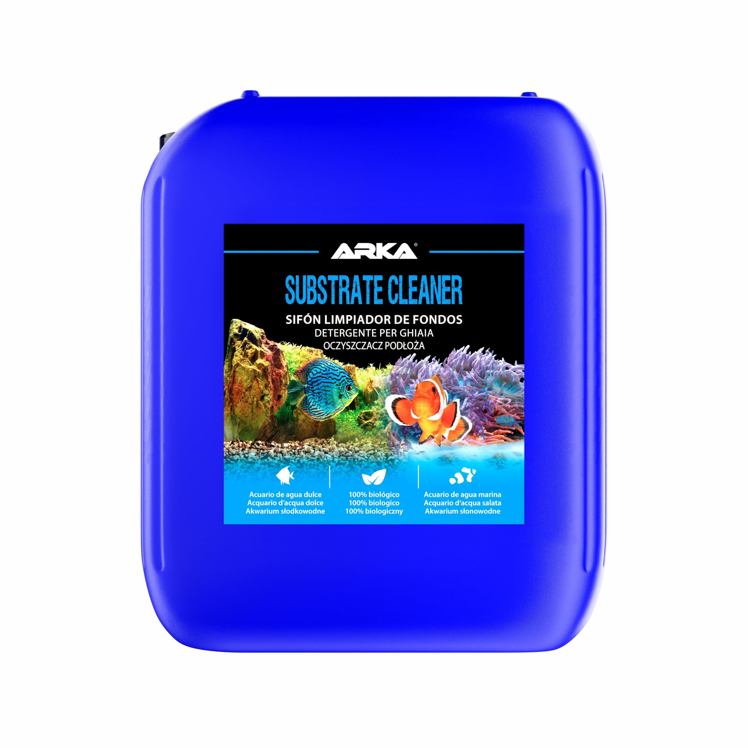 ARKA Substrate Cleaner środek do czyszczenia podłoża do akwarium 5000 ml – biologiczny rozkład ściółki bez dzwonka mulmowego – dla czystej wody, czystego żwiru i stabilnego podłoża podłoża