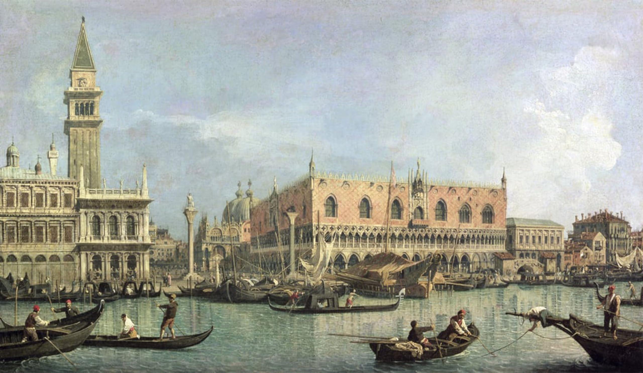 POSTERIIk Vintage Print Pop Art Landscape Artwork The Molo and the Piazzetta San Marco Venice by Antonio Canal Art Prints for Office Home Decor 60x90cm
