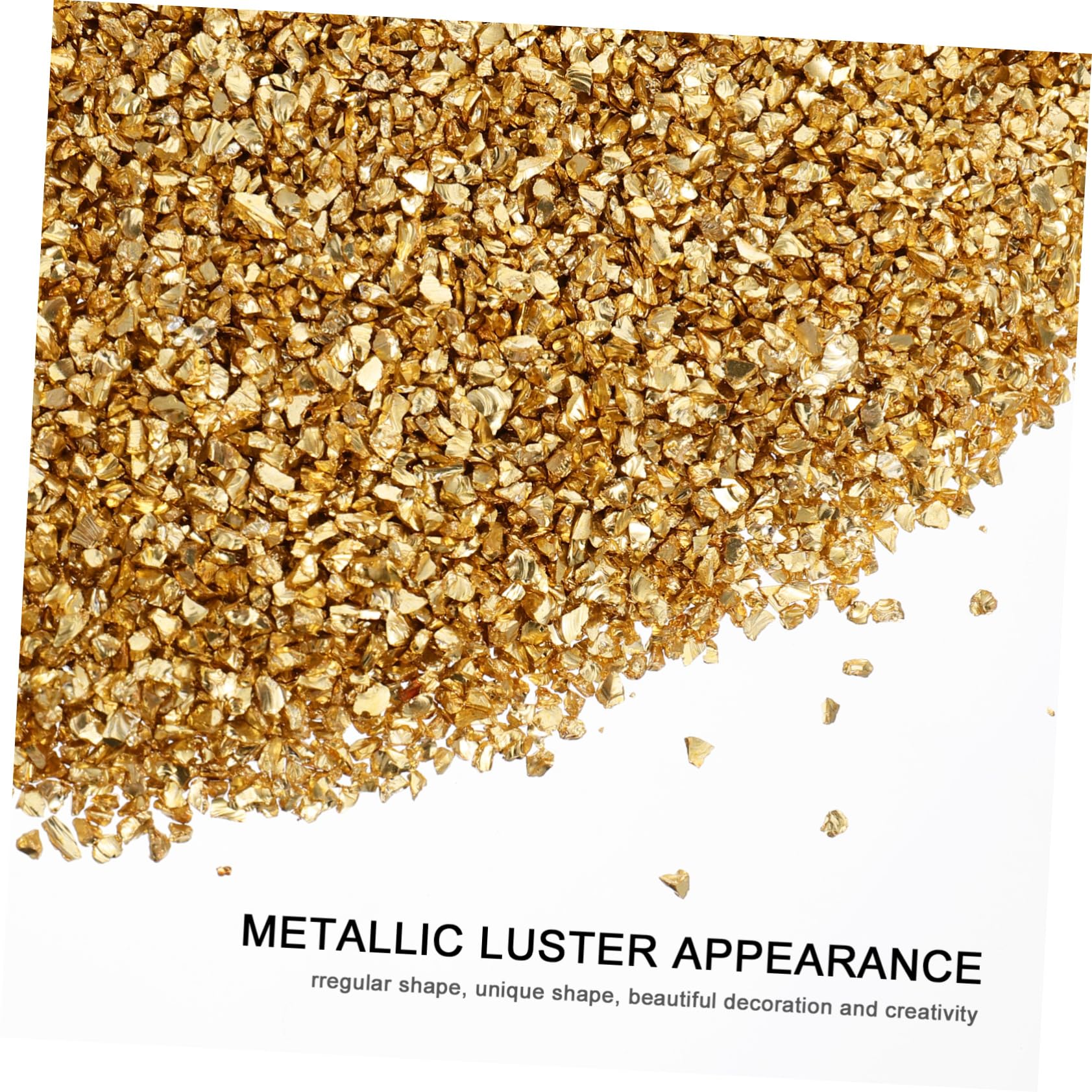 Uonlytech Bastel material Herstellung metallische Späne metallische Mini-Chips feines Glitzern scrabbook scrabook einmachgläser metallisches Glas handgefertigtes zerkleinertes Glas Golden