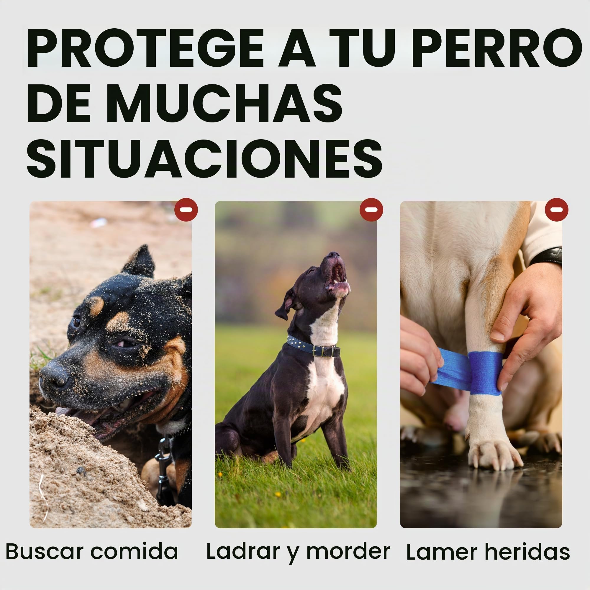 BRONZEDOG Pitbull - Bozal de Metal Transpirable para Perros Grandes, como Amstaff Staffordshire Terrier o Pitbull, en Forma de Cesta, para Evitar Que muerda, Coma o ladre (Nailon, Gris)