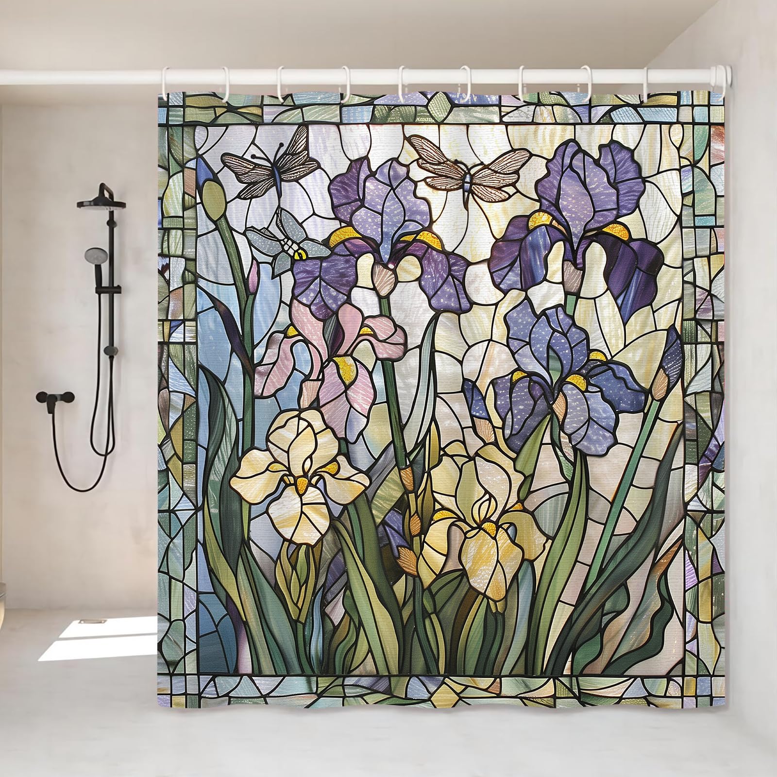 VODRM Watercolor Forest Shower Curtain - 72x72 Inch Waterproof Bathroom Decor With Hooks, Nature Theme - View #12