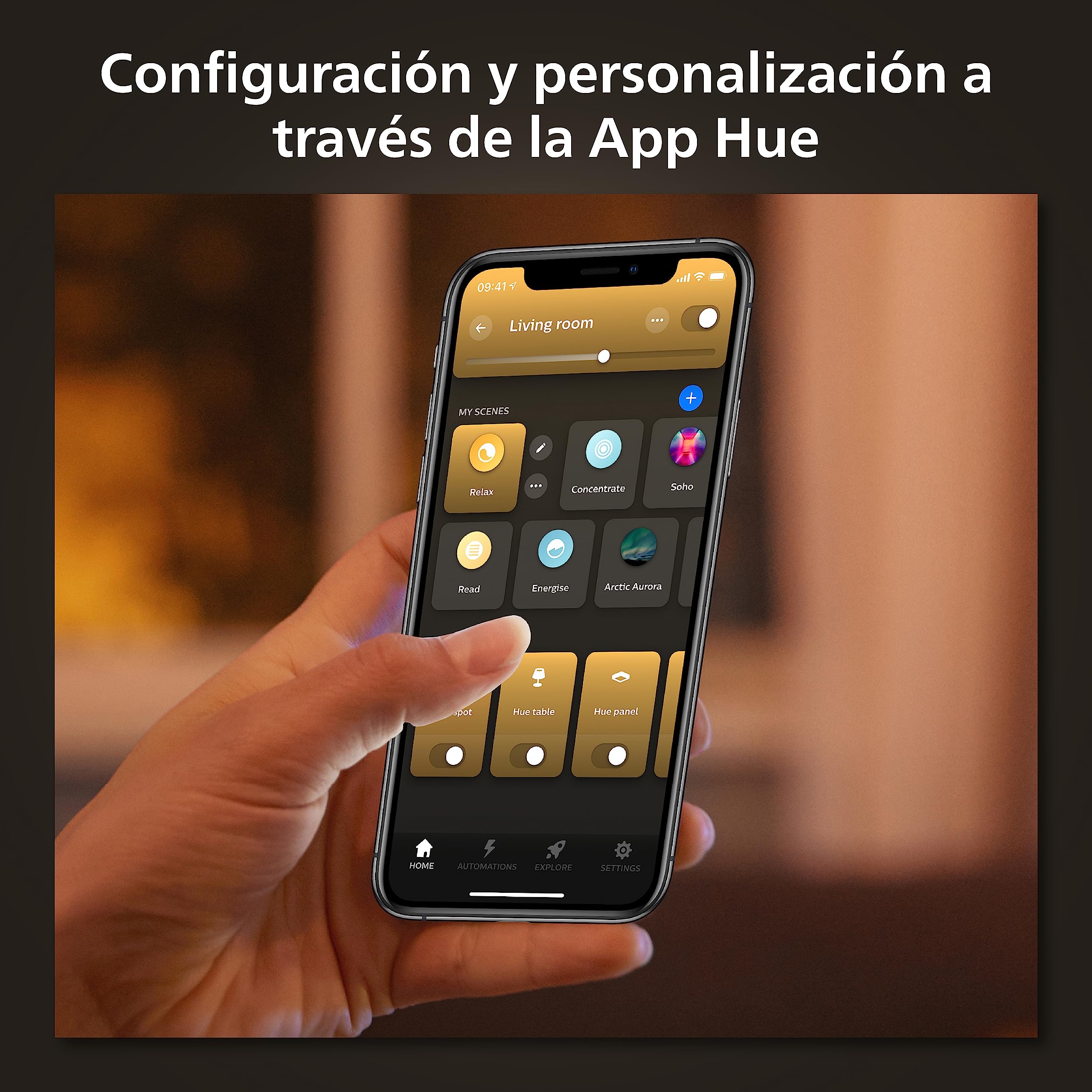 Philips Hue Surimu Luz de panel de iluminación inteligente de ambiente en blanco y color, redonda, con Bluetooth, funciona con Alexa, Google Assistant y Apple Homekit, antigua generación.