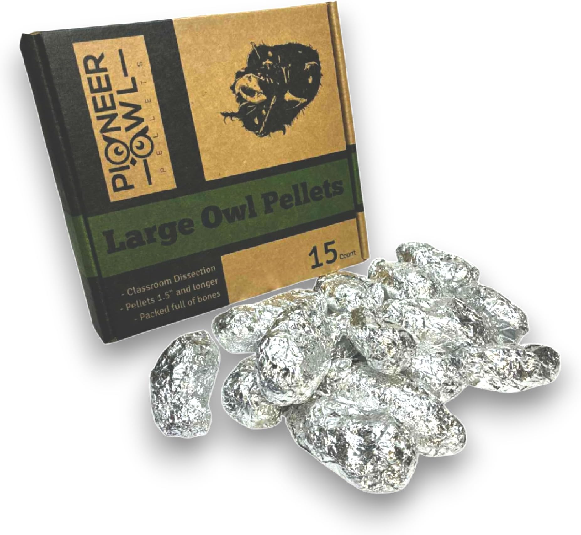 Large Barn Owl Pellets (Pack of 15) Teaching Kit