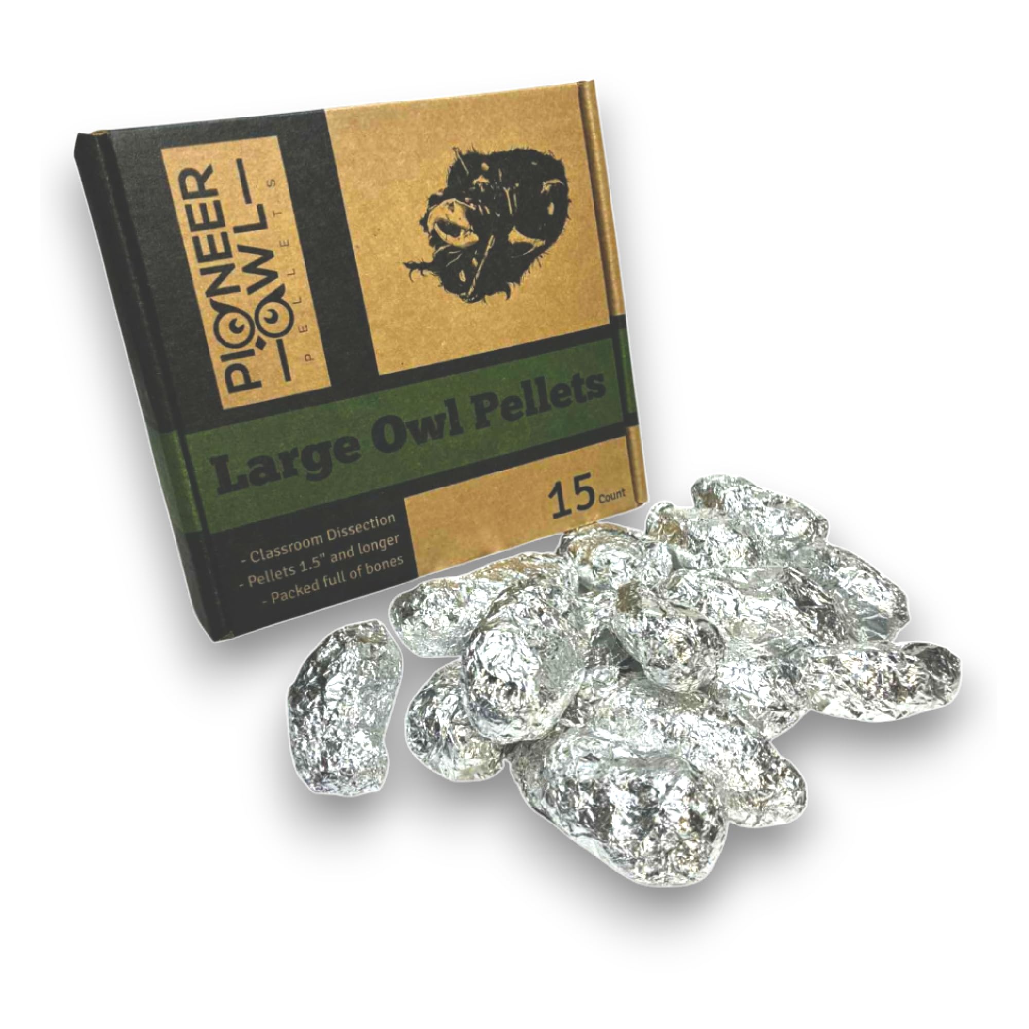 Large Barn Owl Pellets (Pack of 15) Teaching Kit
