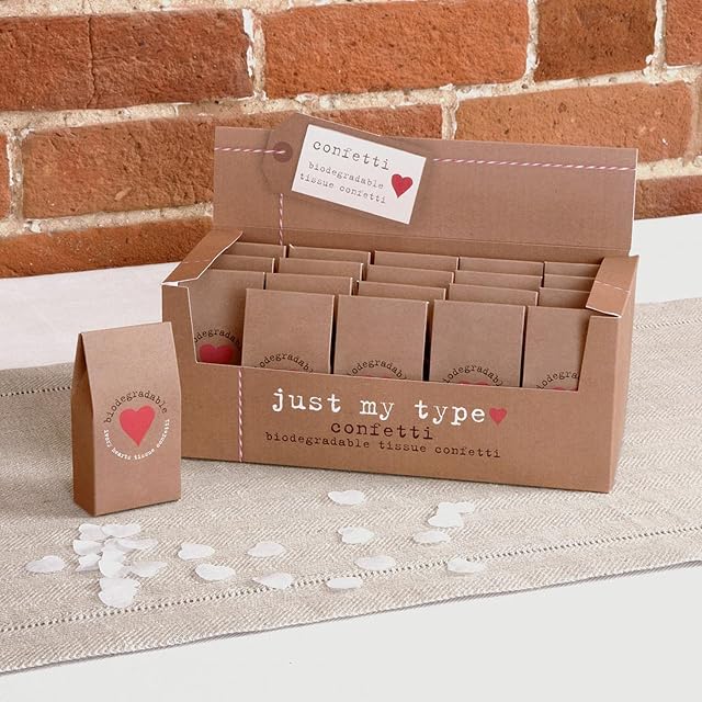 Ivory Heart Biodegradable Tissue Paper Wedding Throwing Confetti Just My Type (20 Cartons)