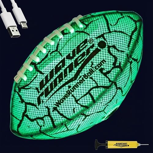 Miniatura 12 de Wave Runner Balón de fútbol LED impermeable que brilla en la oscuridad para niños, adolescentes y adultos - Fútbol iluminado incluye bomba
