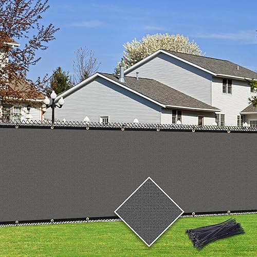 8'X99' Privacy Screen Fence Commercial Shade Cover with Brass Grommets Heavy Duty Perfect for Chain Link,Deck,Balcony,Backyard Dark Grey (We Make Customized)