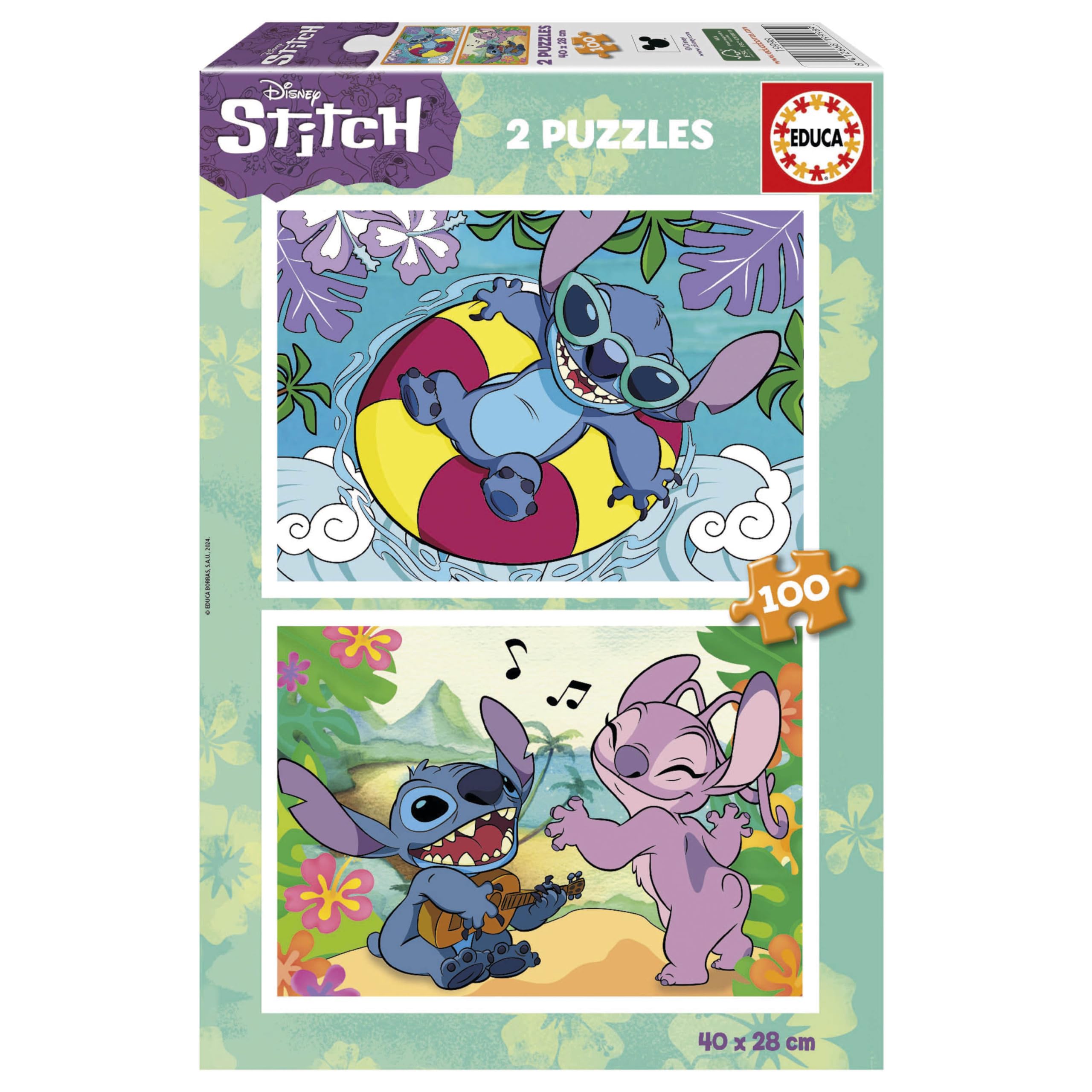 Educa - Kinderpuzzle Disney Stitch | 2x100 Teile Puzzleset | Lilo und Stitch, Geschenk Disney Fans | ab 6 Jahren (19998)