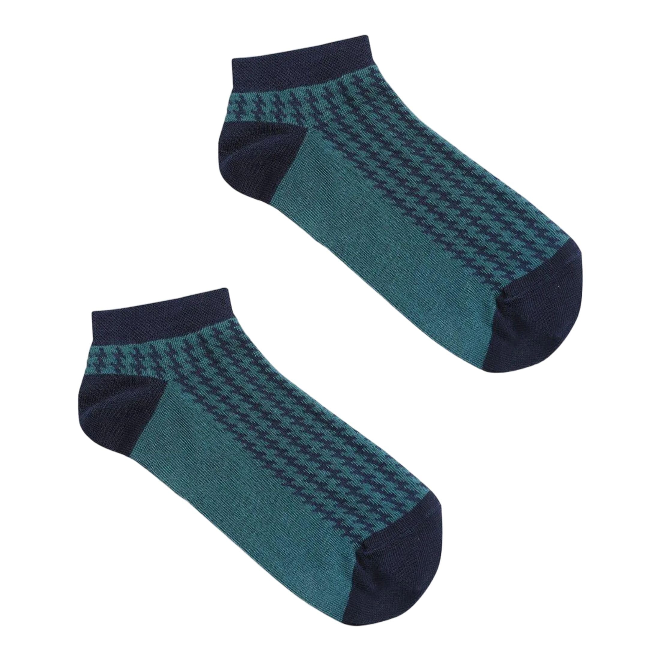 Men Cotton Blend Houndstooth Regular Socks-image-9