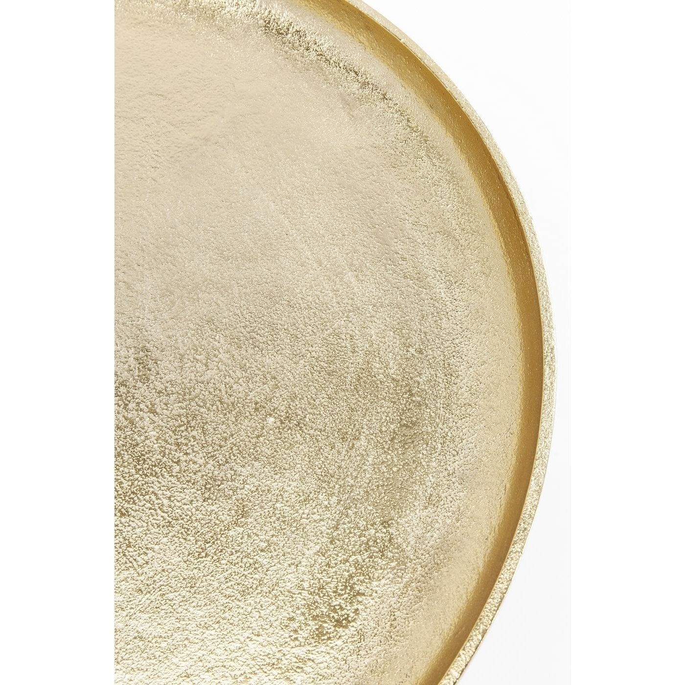 Kare Design Mesa Auxiliar Plateau Uno, Dorada, Redonda, 45 cm de diámetro, Mesa de Centro, Mesa de salón, mesilla de Noche, Mesa de sofá, Aluminio, 53 x 45 x 45 cm (h/w/d)