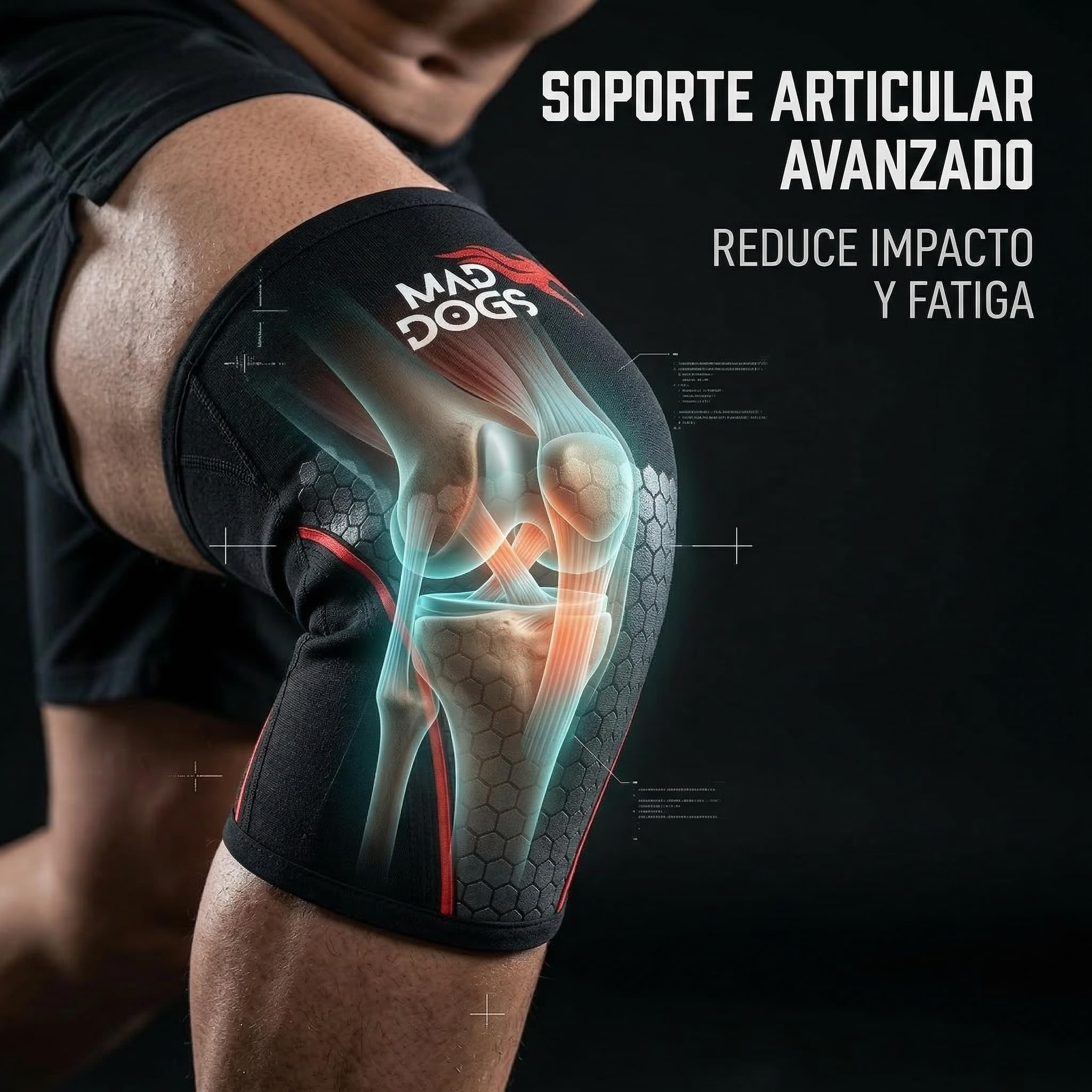 MAD DOGS Genouillères Crossfit 5 mm Néoprène Powerlifting Haltérophilie Protection Articulaire