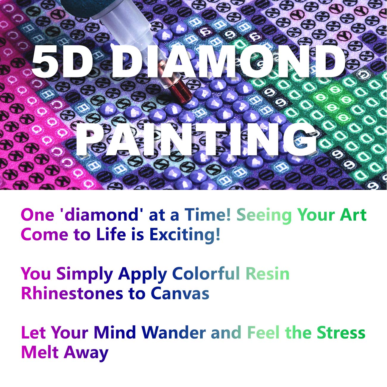 Zariocy 5D Diamond Painting Kits Lago, Pittura Fai-da-Te con Arte