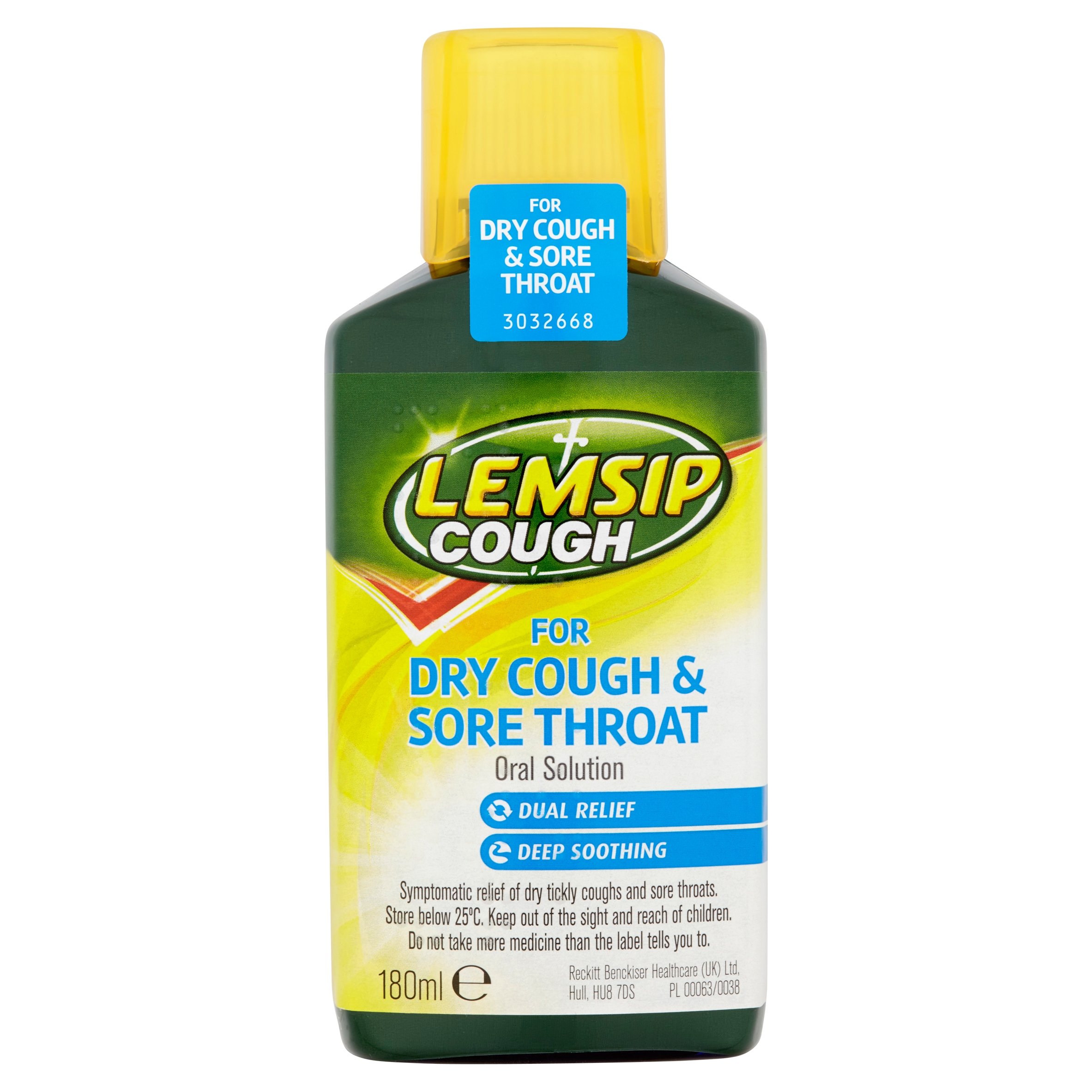 Lemsip Dry Cough and Sore Throat Oral Solution, 180 ml
