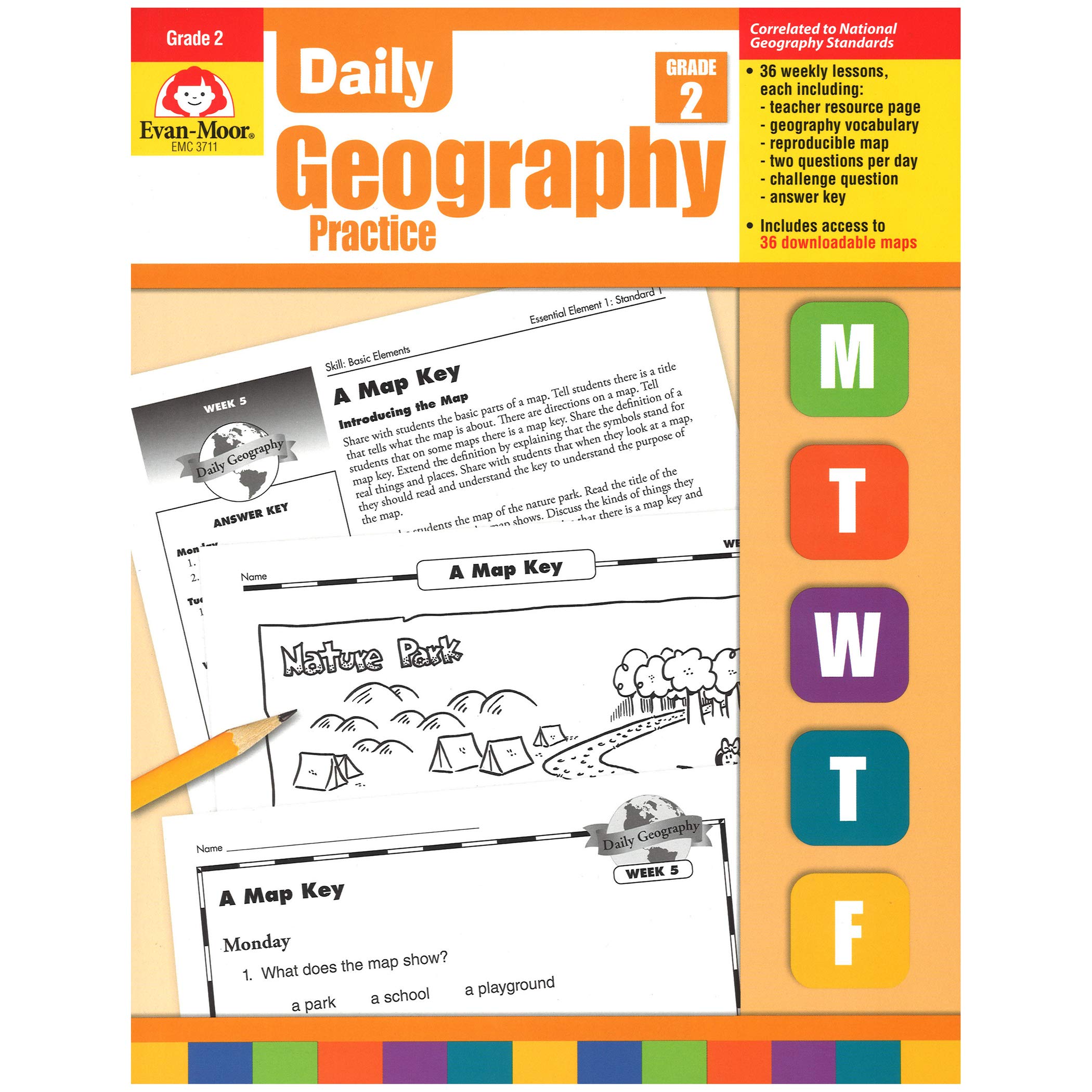 Evan-Moor EMC3711-A1 Daily Geography Practice Book, Grade 2