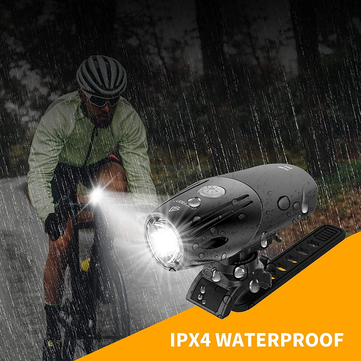 XMING Zestaw światła rowerowego USB Akumulator 500 Lumen IPX4 Wodoodporne przedni światła i LED Inteligentny Rowerowy Lampki Tylne, Hamowanie Wykrywanie wielu środków oświetleniowych do góry, Rowery d