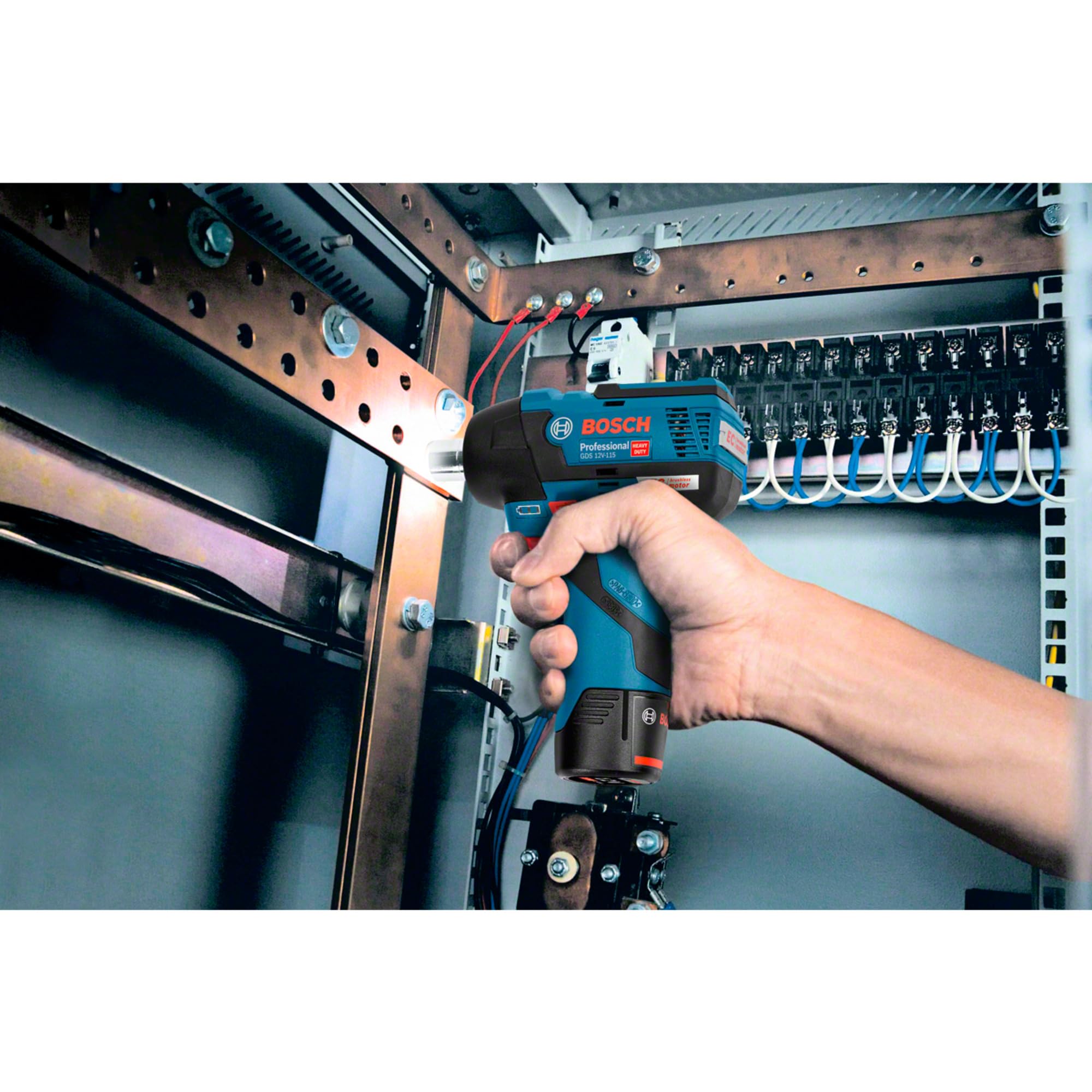 Bosch Professional 12V System atornillador de impacto a batería GDS 12V-115 (par de apriete máx. 115 Nm, fuerza de impacto 0-3100 ipm, incl. bandeja para L-BOXX, sin batería/cargador)