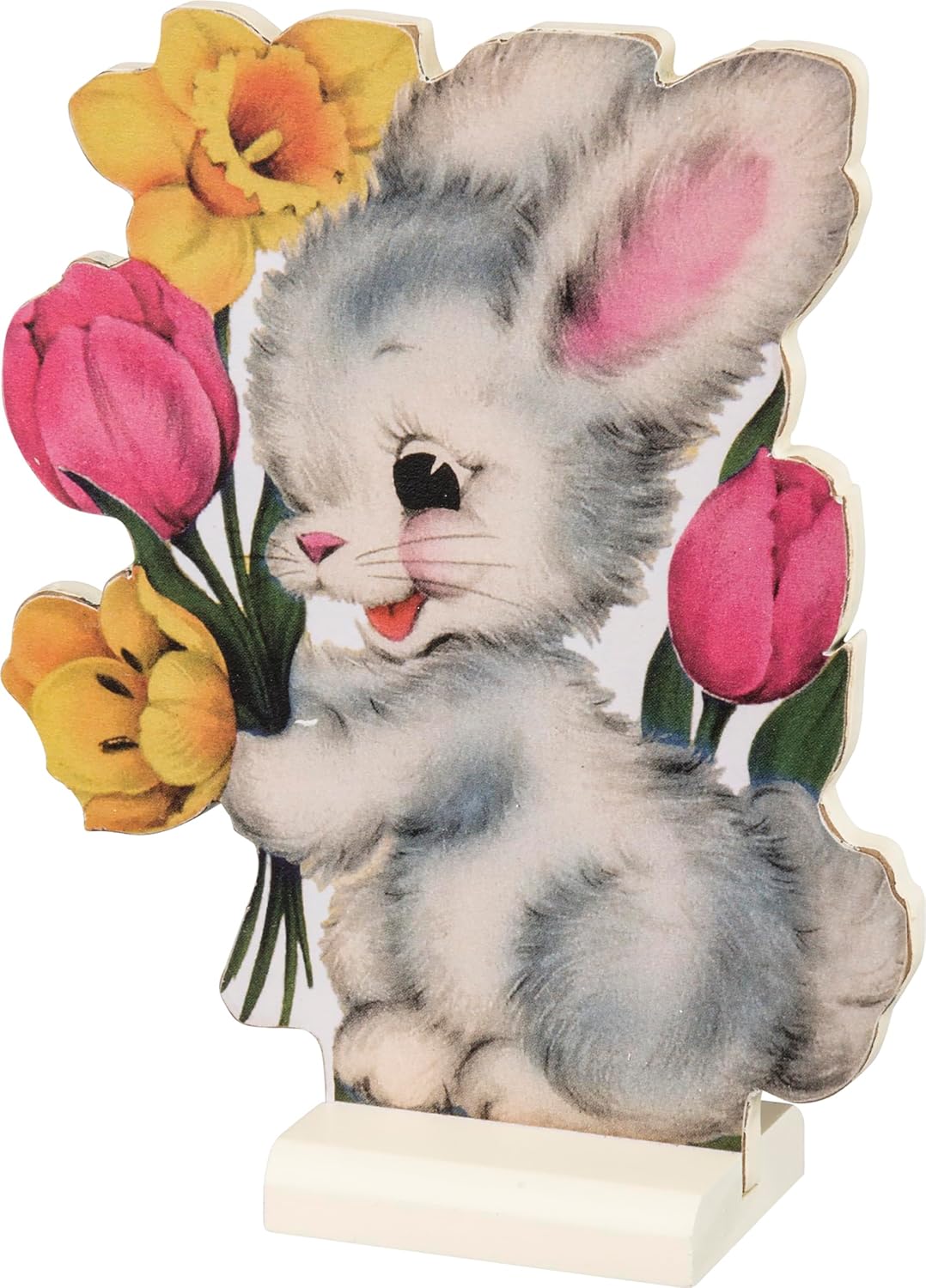 Primitives by Kathy Easter Decorations — Set of 5 Wooden Retro Easter Stand-Ups — 4.5"