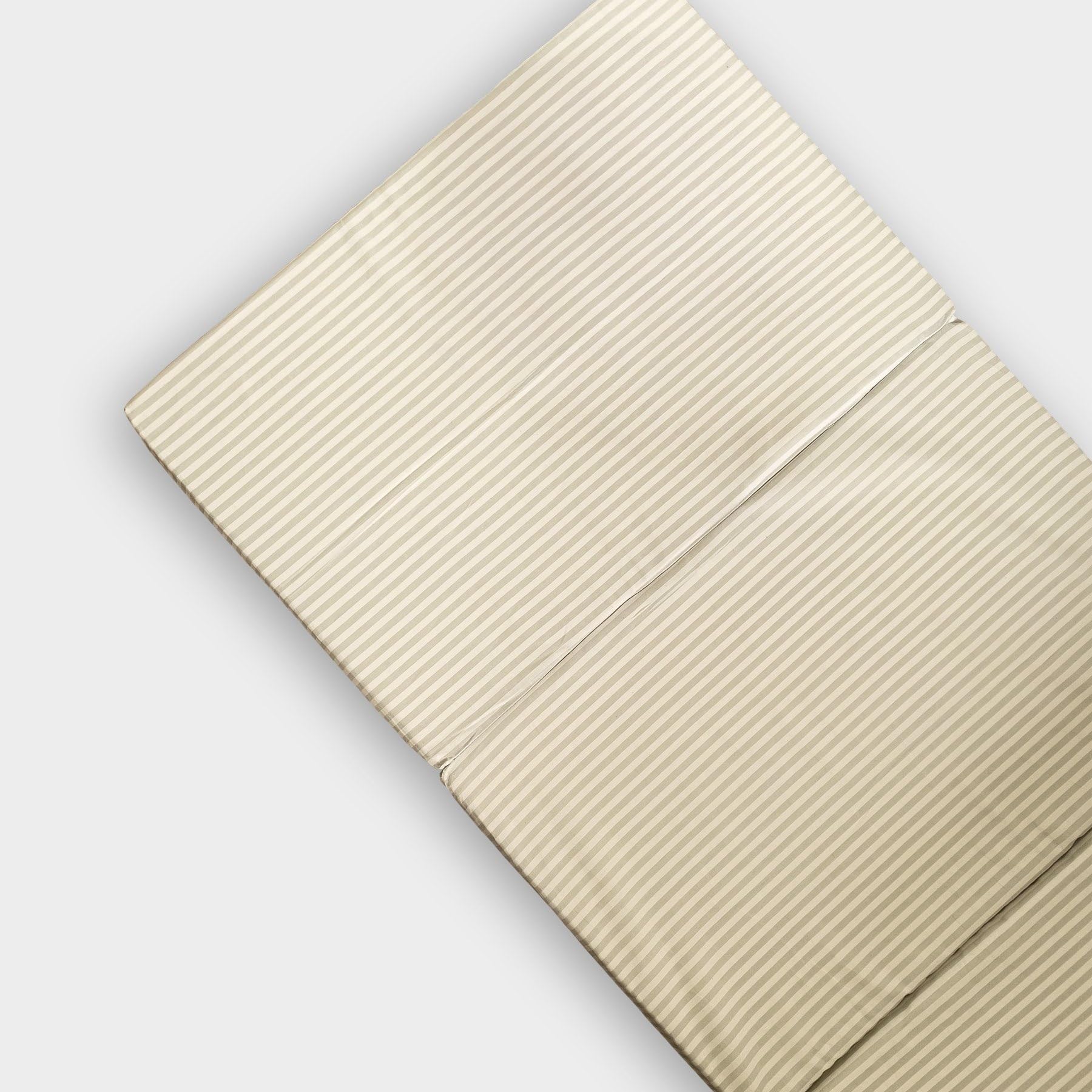 Kadolis - Matelas d'appoint 80x190x8 cm Pliable Coton Bio rayé - Déhoussable - Confortable et Respirant - Certifié OEKOTEX