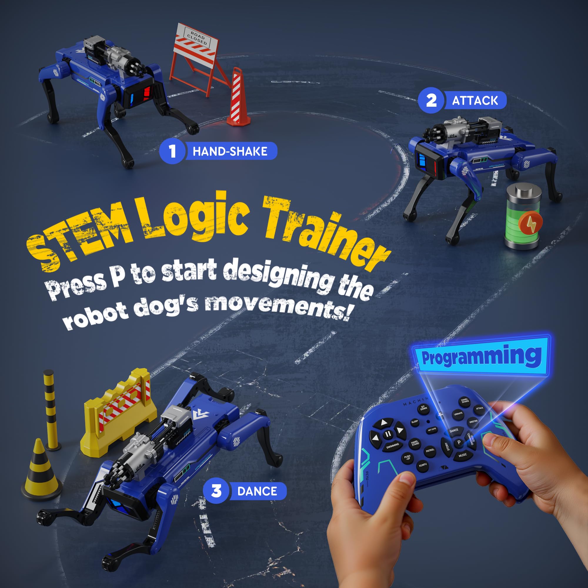 Robot Dog - Juguetes interactivos STEM con voz y control remoto, más de 30 acciones realistas, juego programable, rango de 25 m, duradero y seguro, el mejor regalo para niños a partir de 6 años