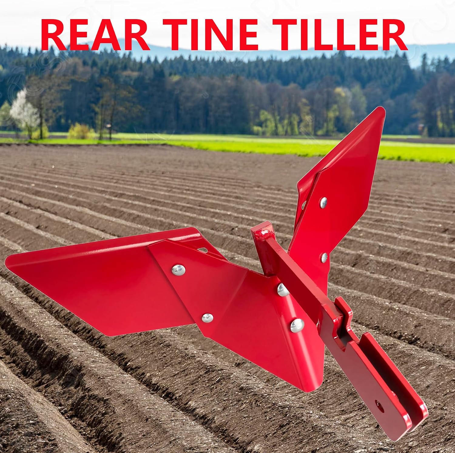 15683 Hiller Furrower for Rear Tine Tiller,Three Types of Adapters,Adjustable Plow Wing,Suitable for Plowing Farmland,Building Gardens,Growing Potatoes,Corn,Etc