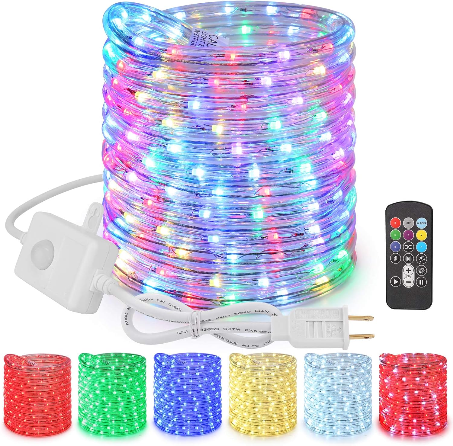 Brizled Color Changing Rope Lights, 18ft 180 LED RGB Rope