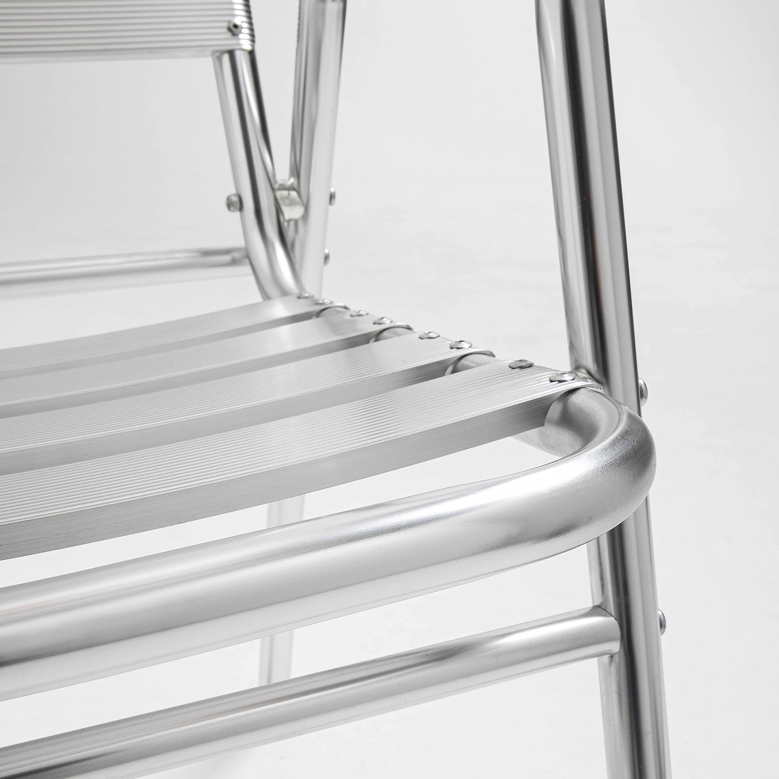 Oviala Chaise de Jardin empilable en Aluminium Gris Clair
