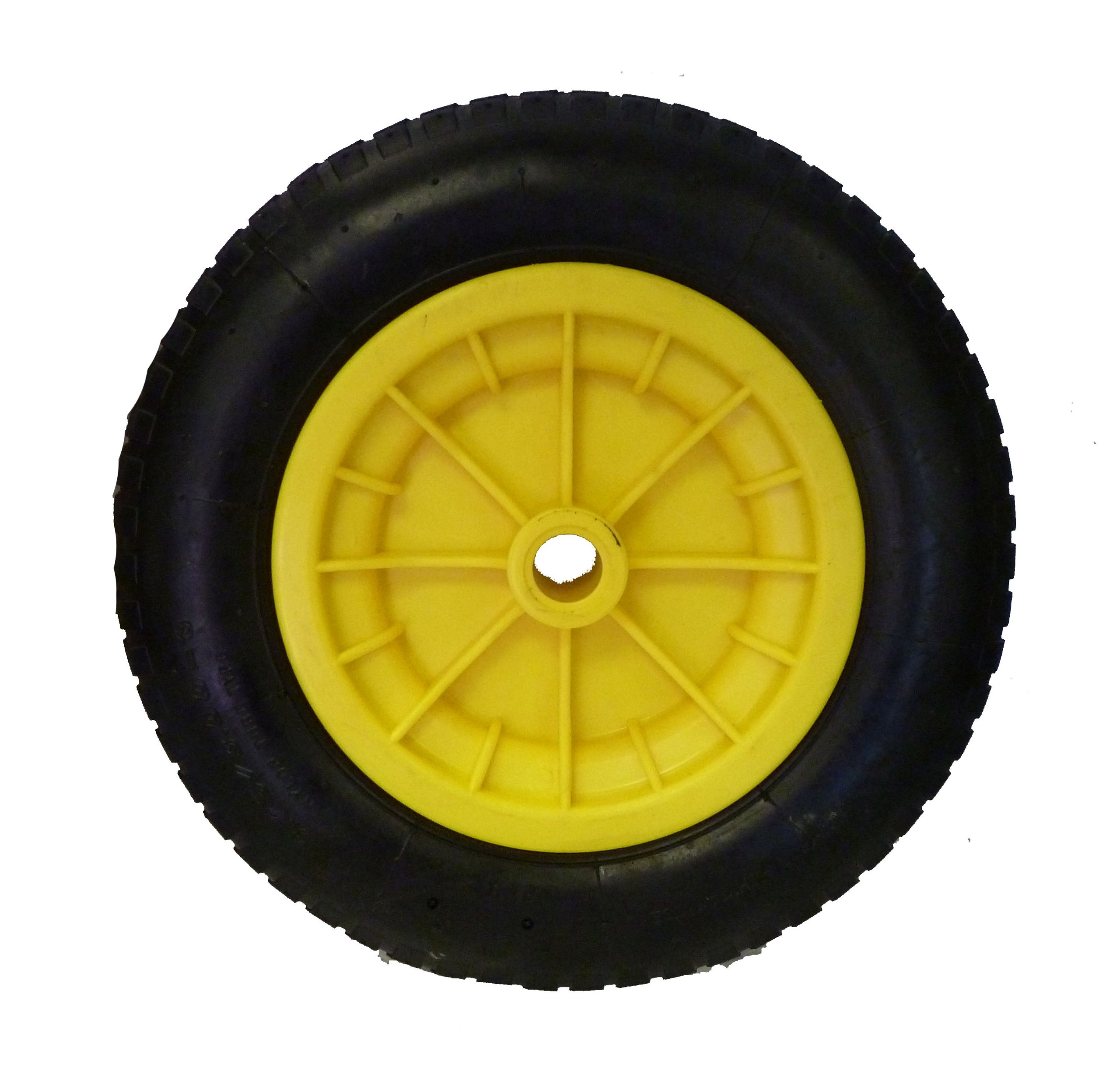 Ketoplastics Yellow 14" (3.25/3.00-8) Pneumatic Wheelbarrow Wheel (Yellow) Launching Trolley With 3.25/3.00-8 Tyre