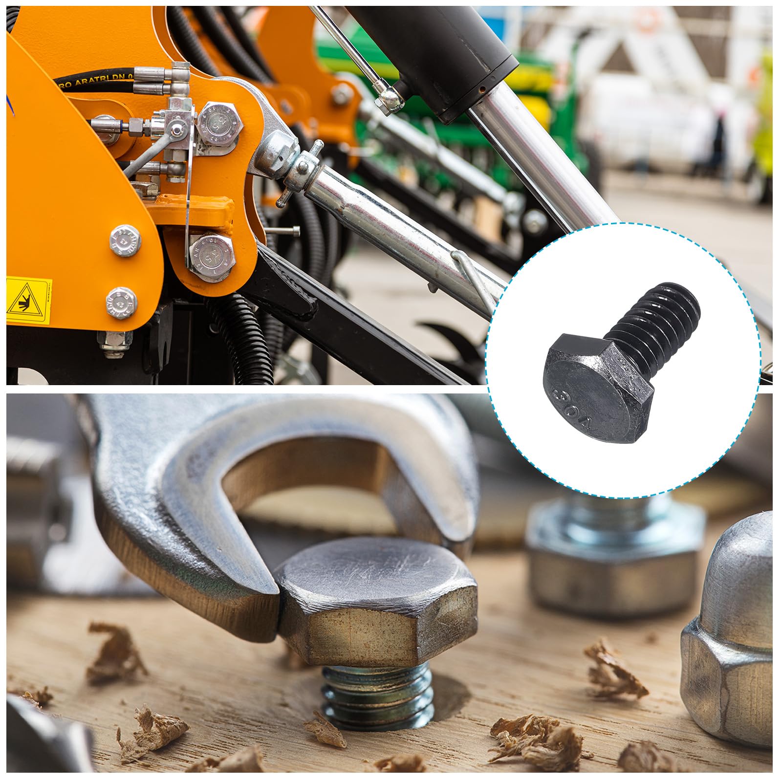 METALLIXITY Hex Head Bolts (1/4-20 x 1/2") 10Pcs, 304 Stainless Steel 18-8, Fully Threaded, External Hex Drive - Image 4