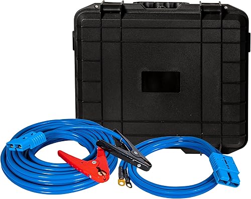 Miniatura 3 de Buyers Products 5601026 - Cable de refuerzo de cable de puente de 28 pies con conexión rápida, calibre 4, 600 amperios, asistencia en carretera para