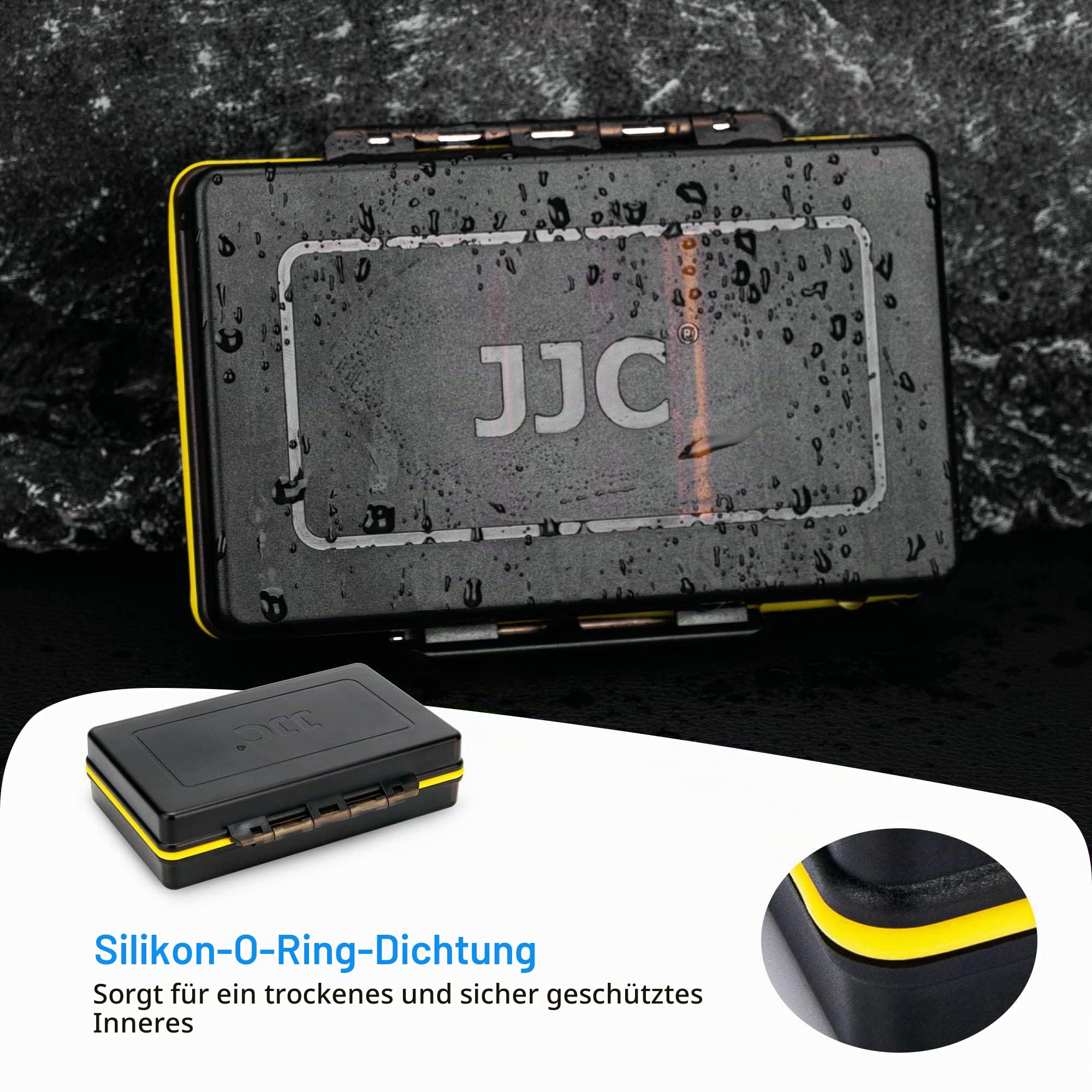 JJC Batterie-Organizer für AAA-AA-Batterien, tragbar, wasserdicht, für 10 AAA-Batterien