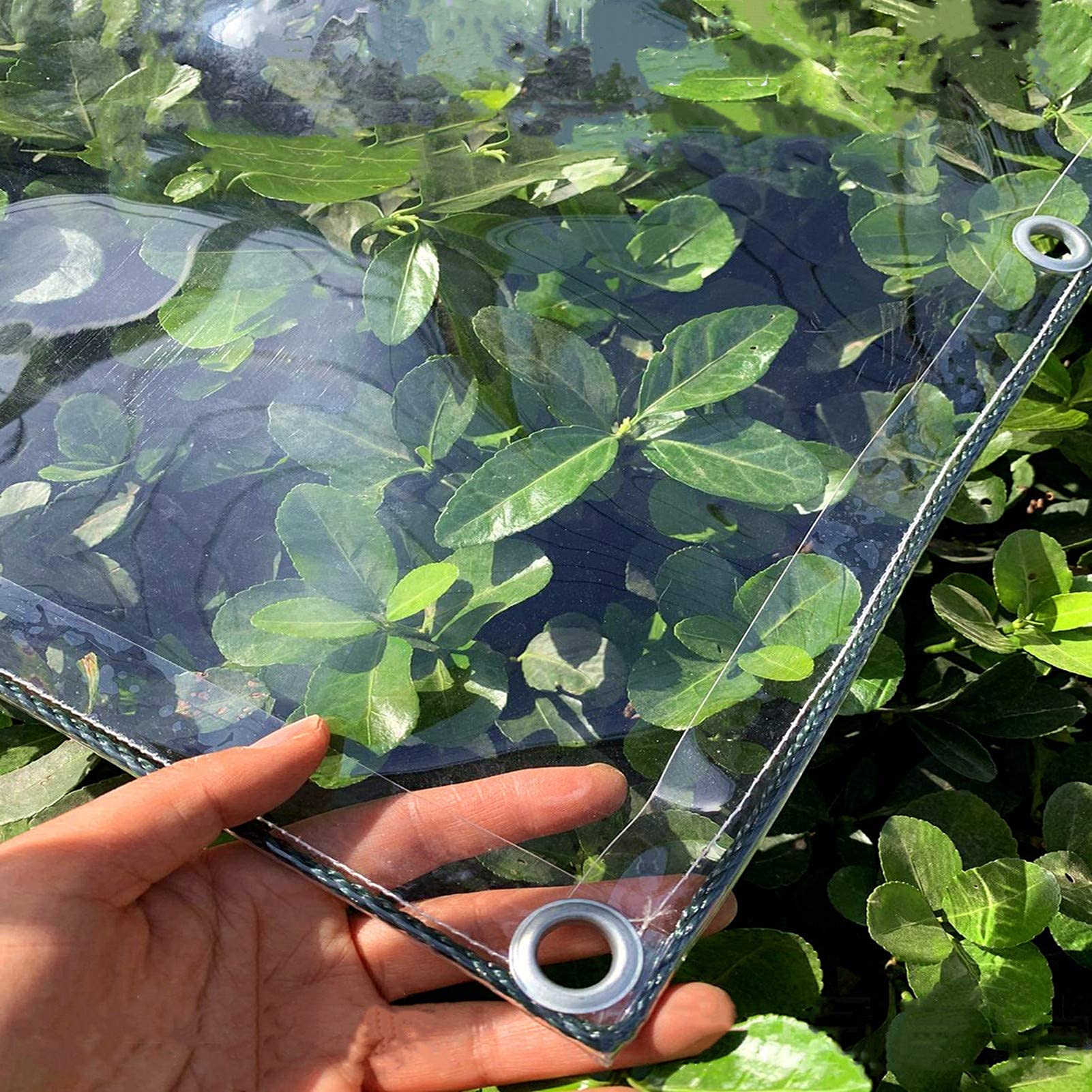 GJZQDKX HeavyDuty Waterproof Tarpaulin Tarp 0.4mm/400gsm for Carport & BalconyThick Rain Protection Sheeting with Eyelets Sun Protection 2.4x7.9x9.8ft