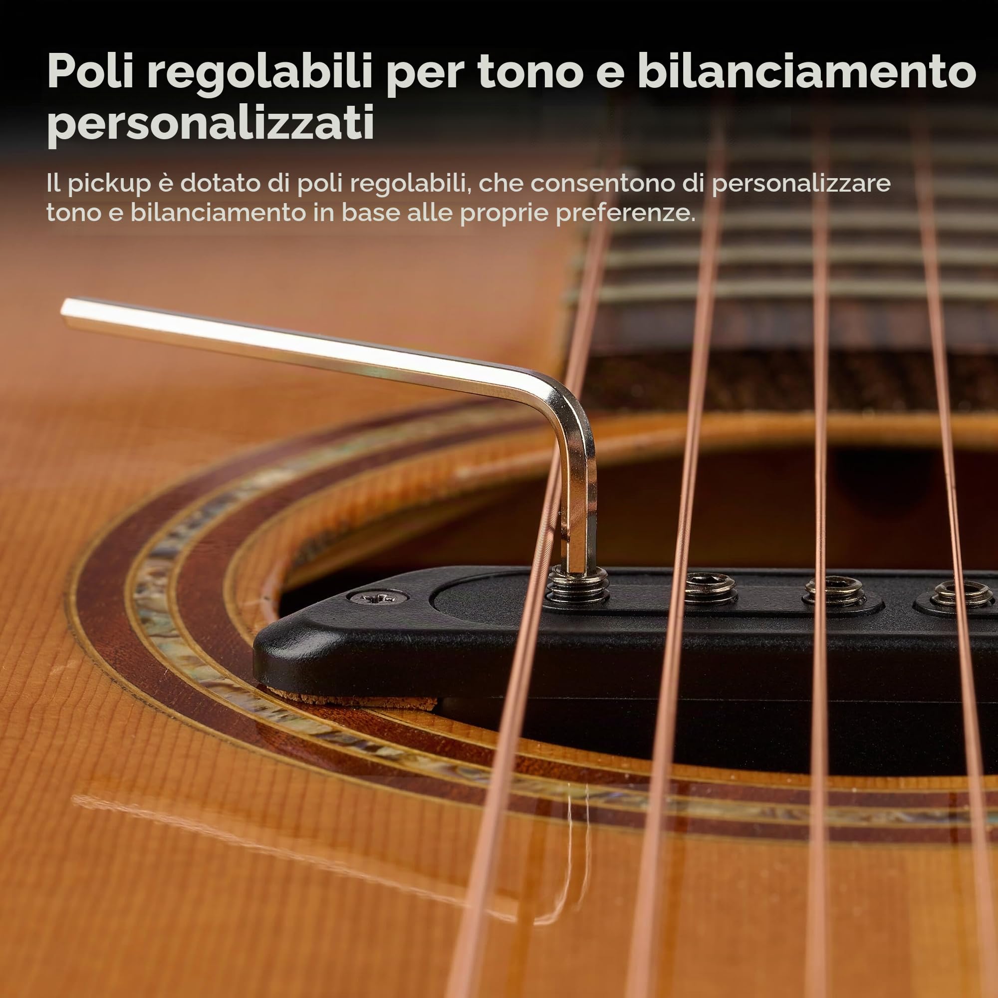 Amumu Pickup per chitarra acustica SP60 Humbucker magnetico passivo soundhole pickup per chitarra acustica