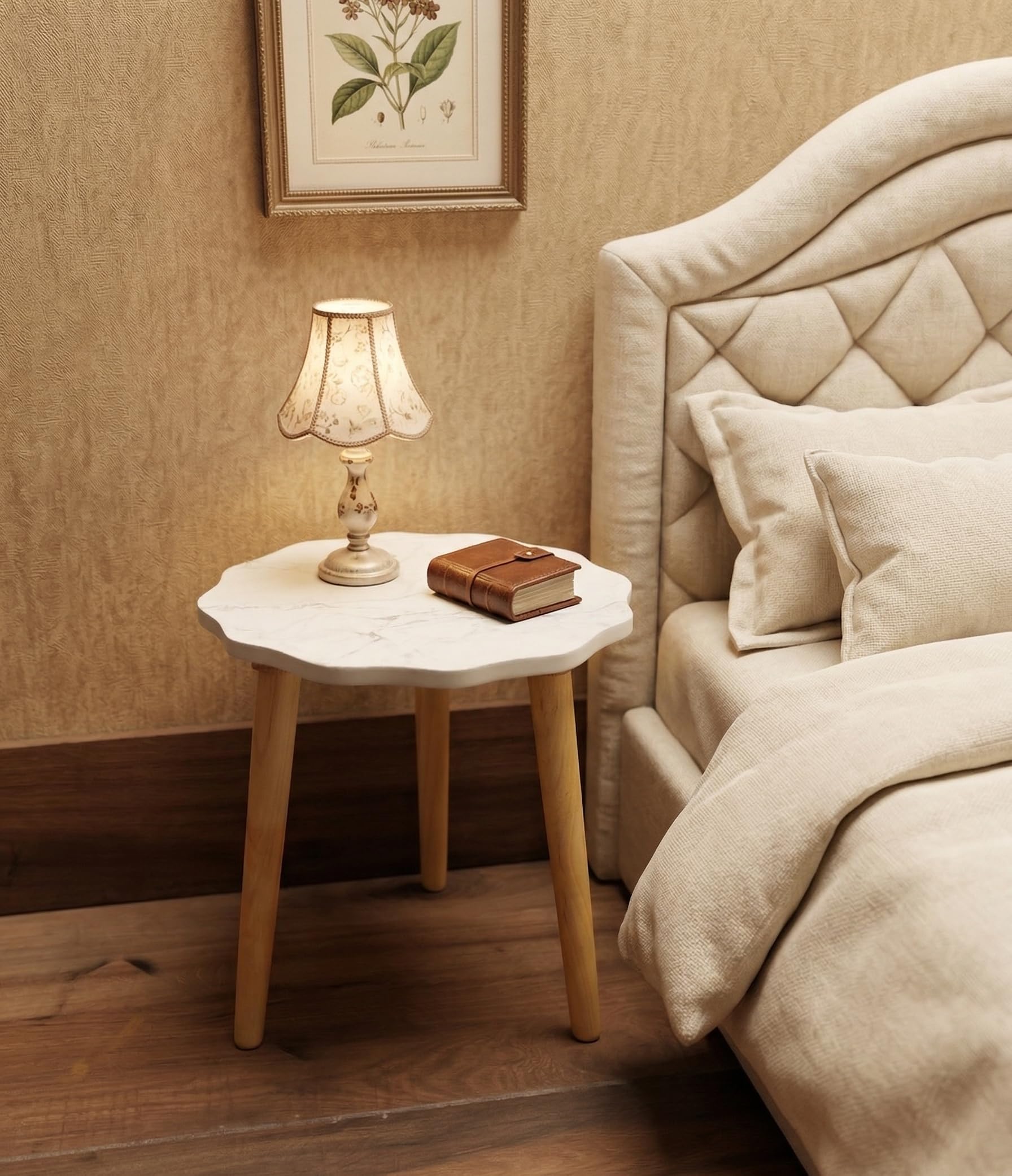 Small Coffee Table with Storage, Mid Century Modern Solid Wood, for Living Room, (STAR-3LEG-W)-image-27