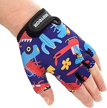 meteor Gants de Vélo Enfant Demi-Doigts Antidérapants Respirants Antichoc, Réglables pour Garçons et Filles, VTT, Cyclisme, Trottinette, Mitaines de Sport Été