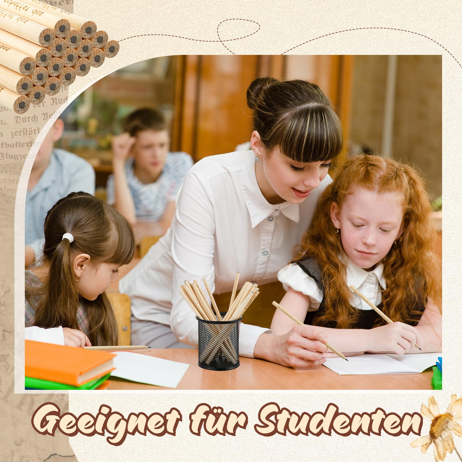 Anruzon 30 Stück Glücksstifte Set - HB Bleistifte Mit Motivationssprüchen & Grußkarten