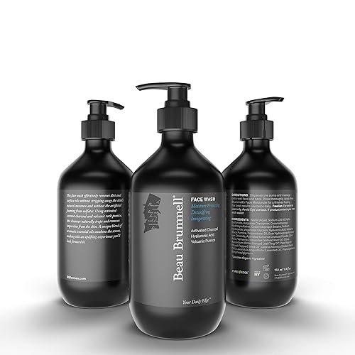 Miniatura 2 de Beau Brummell Jabón facial espumoso para hombre con limpiador facial de carbón activado con ácido hialurónico  Elimina el exceso de aceites y ayuda