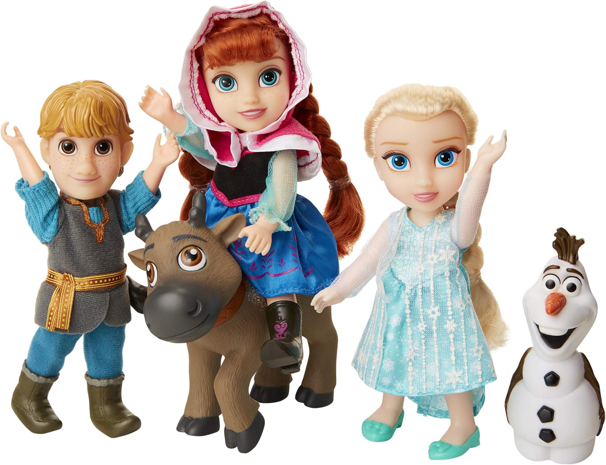 Disney Frozen Deluxe Petite Doll Gift Set - Includes Anna, Elsa, Kristoff, Sven and Olaf! Dolls Are Approximately 6 inches Tall - Perfect For Any Frozen Fan!