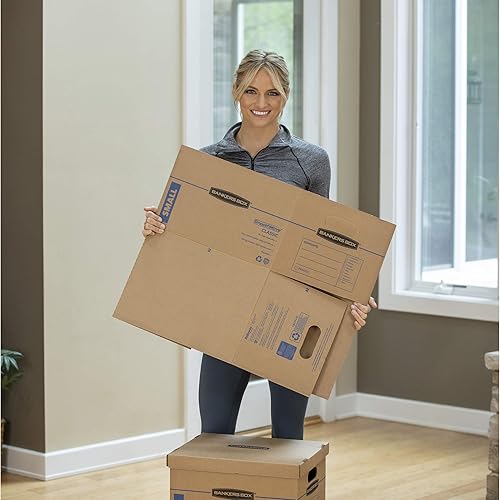 Miniatura 4 de Bankers Box SmoothMove - Cajas de mudanza clásicas, montaje sin cinta, asas de fácil transporte, pequeñas, 15 x 12 x 10 pulgadas, paquete de 5