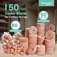 Vista 2 de 150 bloques de cedro para almacenamiento de ropa, variedad de cedro, anillos de cedro y bolas de cedro, accesorios de cedro aromático 100% natural