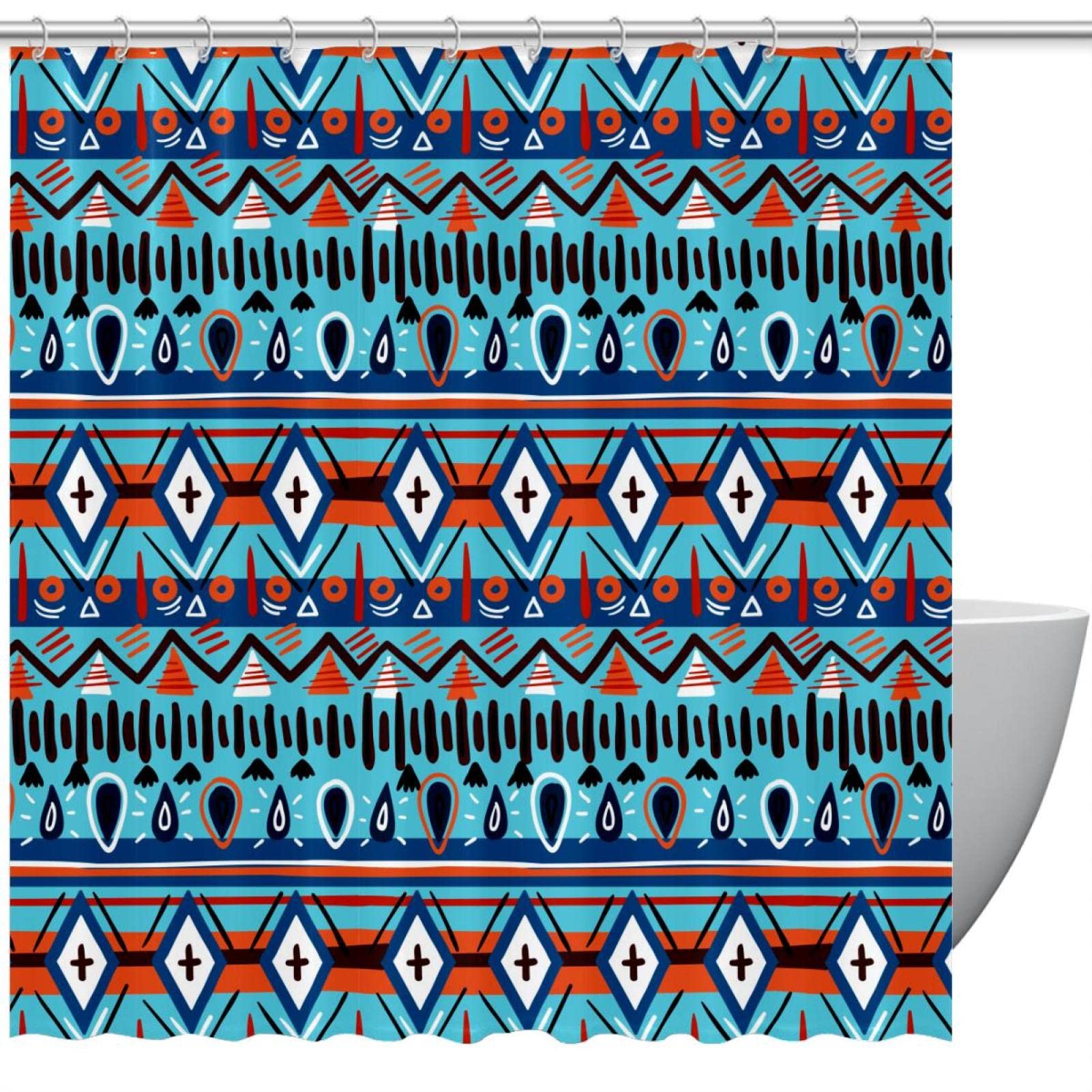 Rideau de douche de haute qualité Bohemia Tribe avec 12 crochets