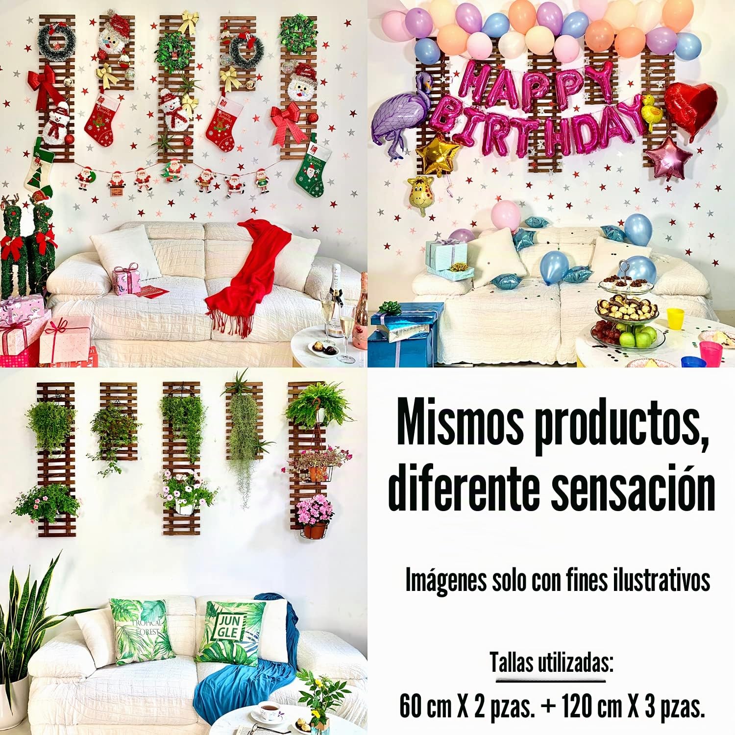 ShopLaLa Soporte de Pared para Plantas - Macetas Colgantes para Interiores y Exteriores