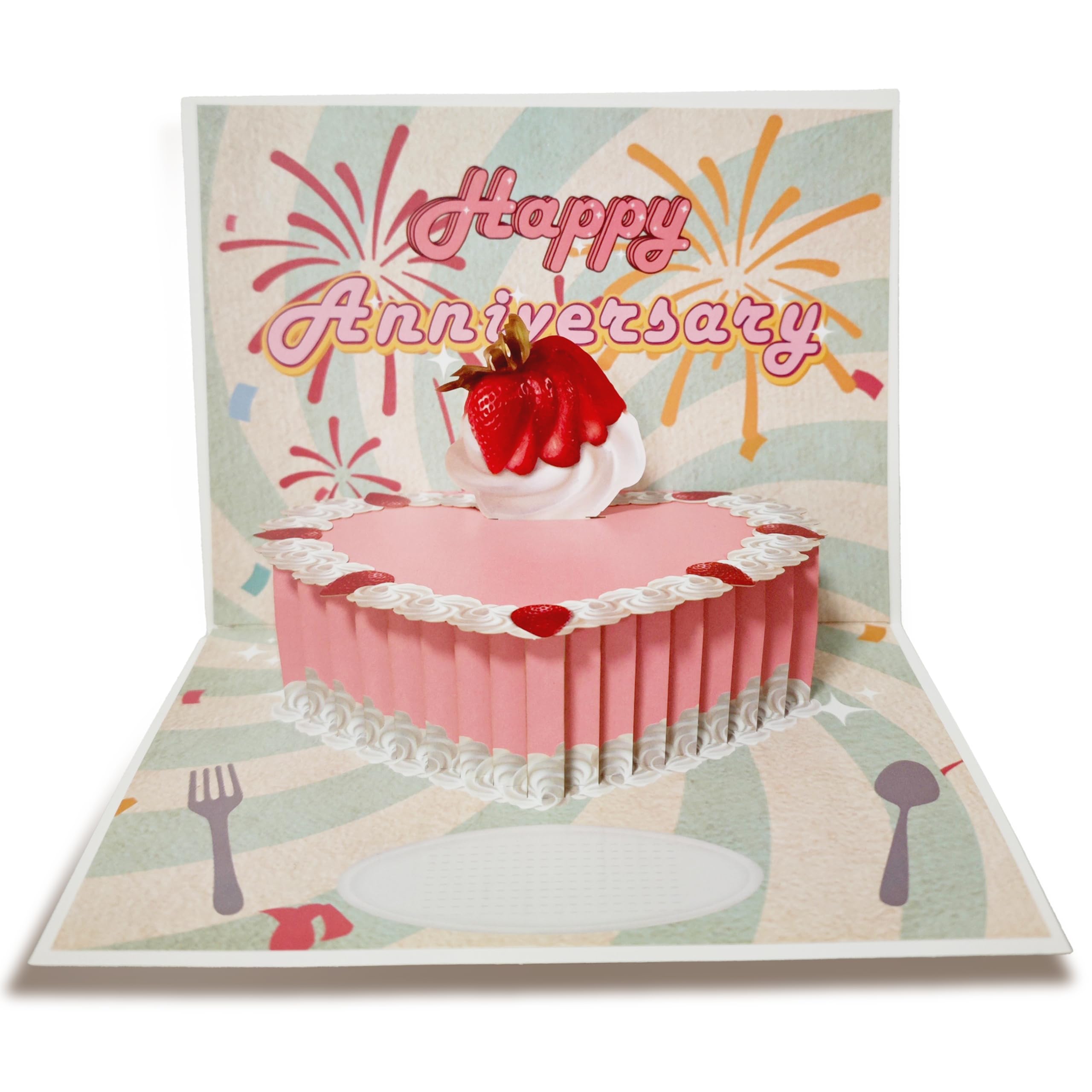 Herz Pop Up Jubiläumskarte 3D Kuchen Design