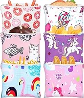 Vista 1 de Chumia 6 Bolsas Reutilizables para Refrigerios Regalos de Navidad Seguridad Alimentaria Bolsas Lavables para Refrigerios Almuerzo con Cremallera