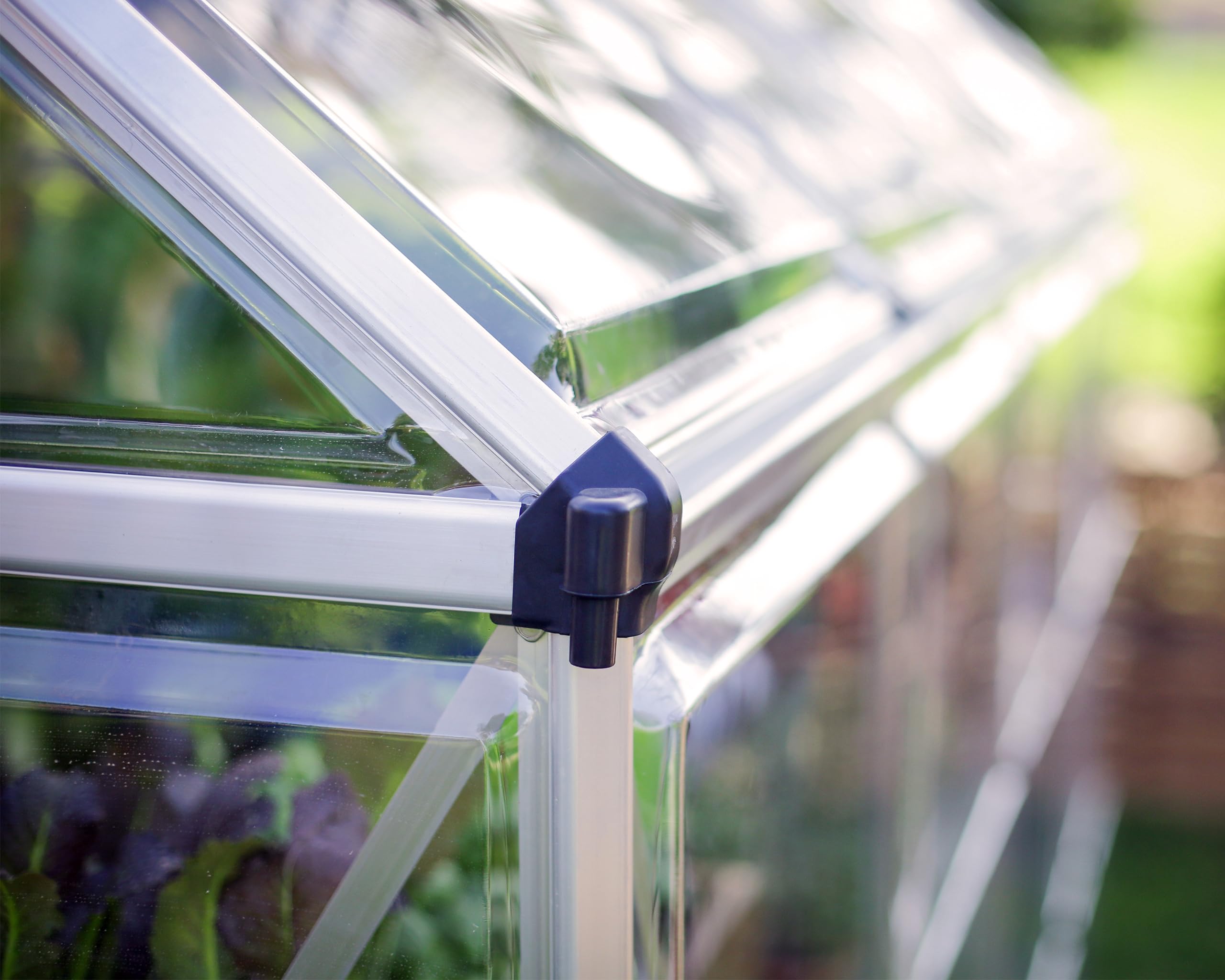 Palram Snap y and Grow - Plata Efecto Invernadero Plateado con Base, de policarbonato y Aluminio y basebase